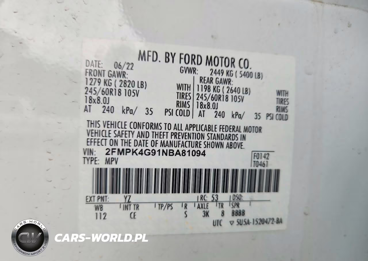 2022 Ford Edge Se VIN:2FMPK4G91NBA81094 - 12