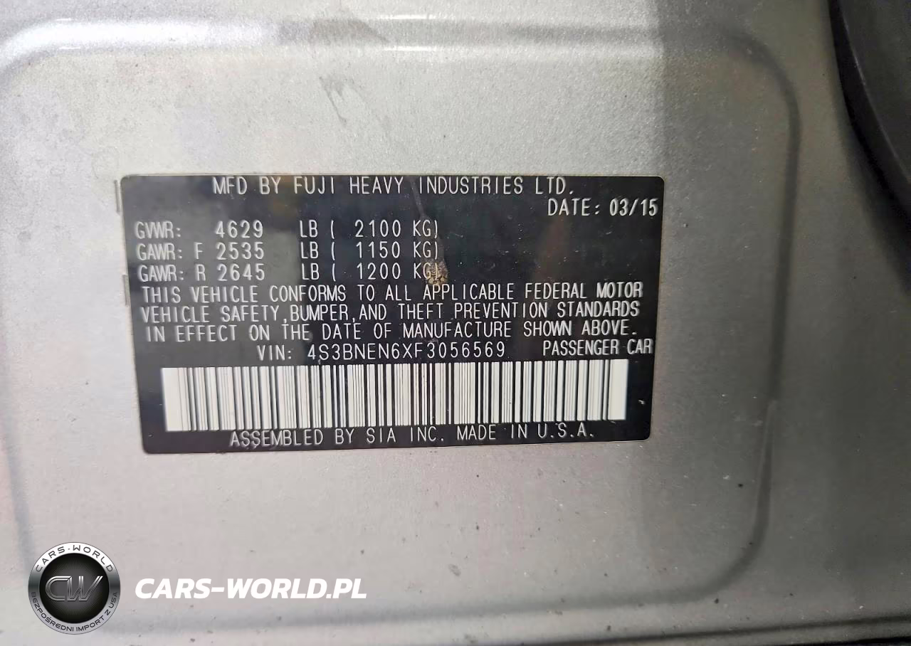 2015 Subaru Legacy 3.6R Limited VIN:4S3BNEN6XF3056569 - 12
