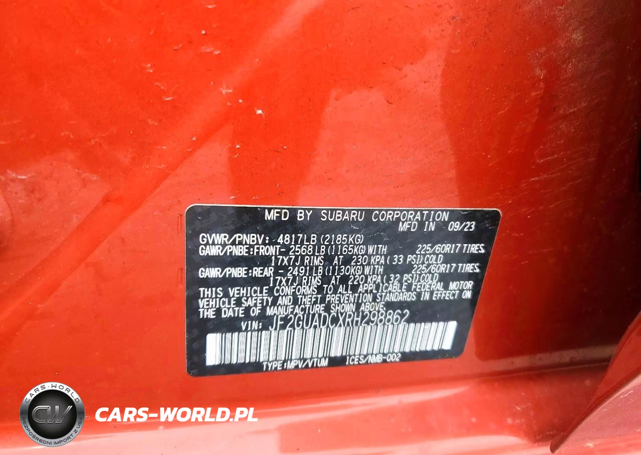 2024 Subaru Crosstrek Premium VIN:JF2GUADCXRH298862 - 13
