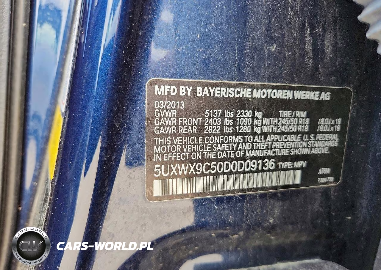 2013 BMW X3 xDrive28I VIN:5UXWX9C50D0D09136 - 13