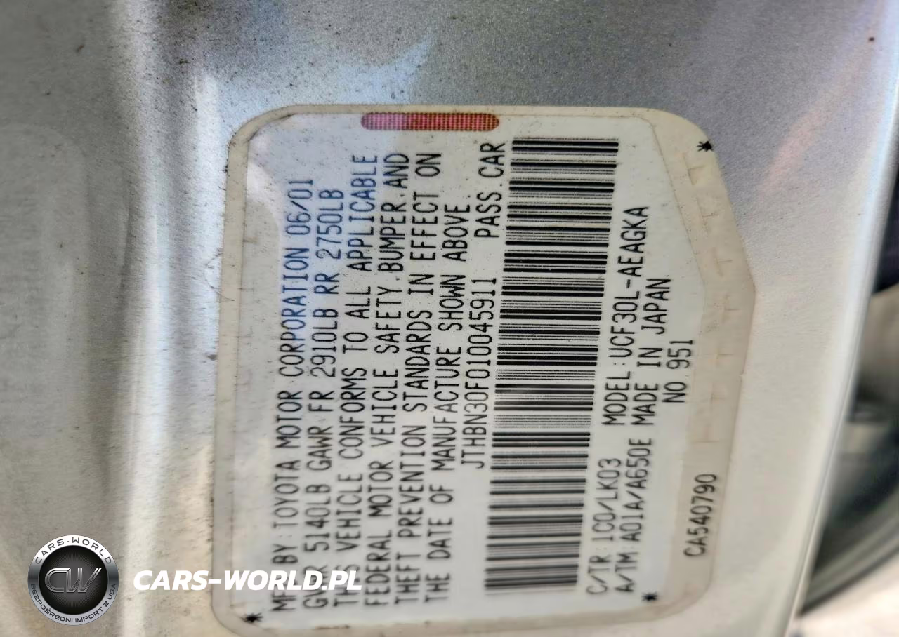 2001 Lexus Ls 430 VIN:JTHBN30F010045911 - 13