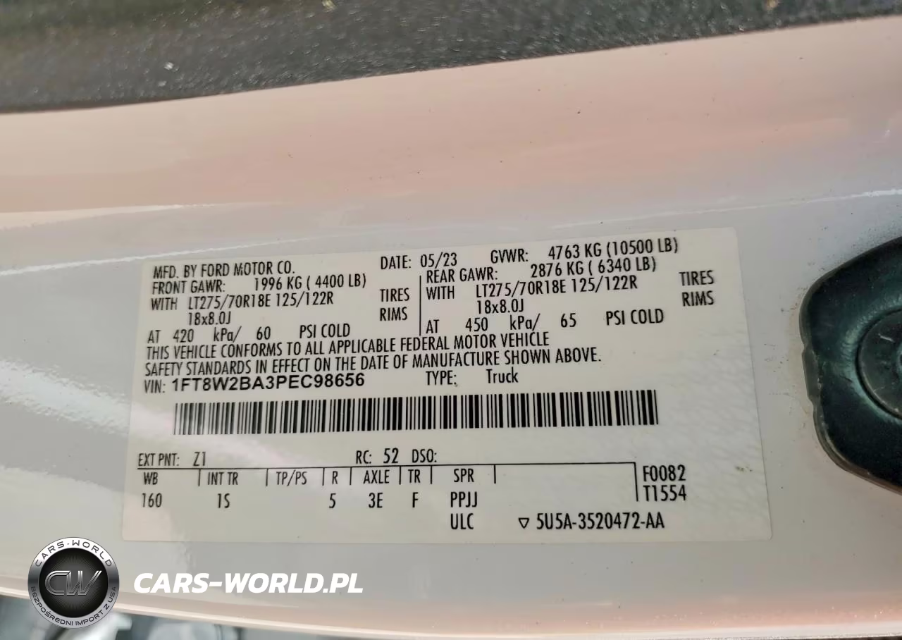 2023 Ford F250 Super Du VIN:1FT8W2BA3PEC98656 - 12