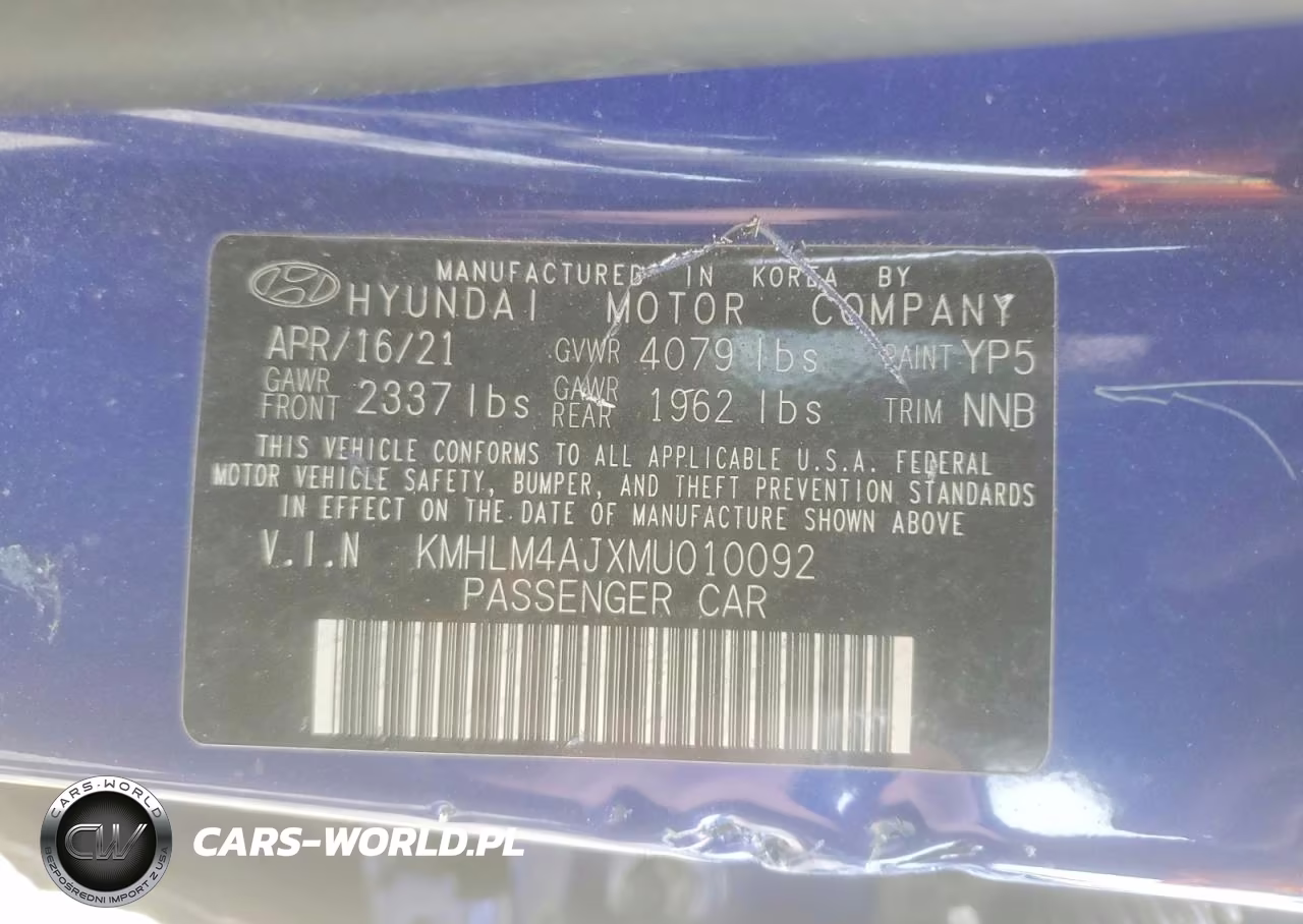 2021 Hyundai Elantra Blue VIN:KMHLM4AJXMU010092 - 13