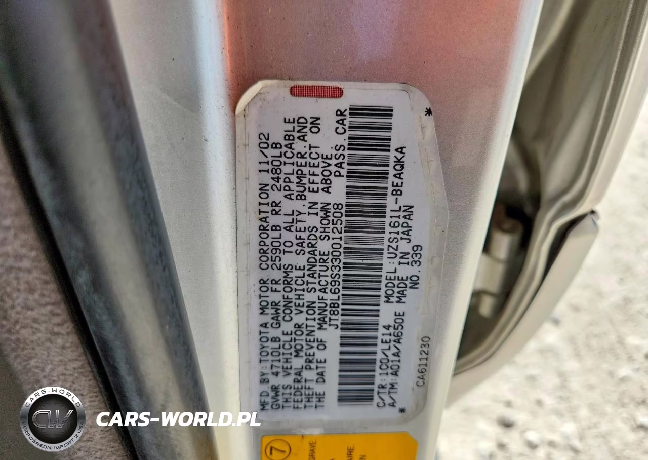 2003 Lexus Gs 430 VIN:JT8BL69S330012508 - 12