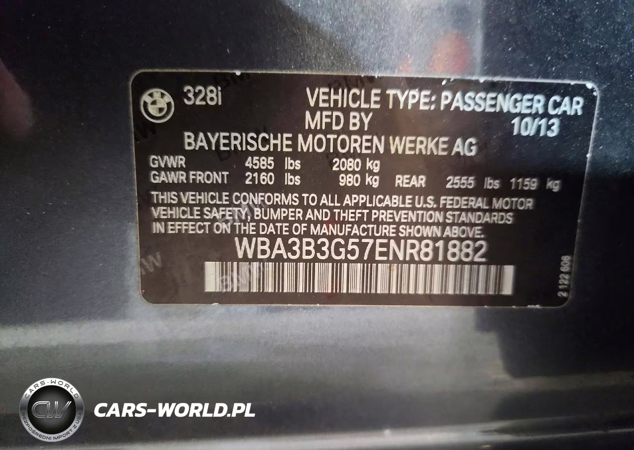 2014 BMW 328 Xi VIN:WBA3B3G57ENR81882 - 12