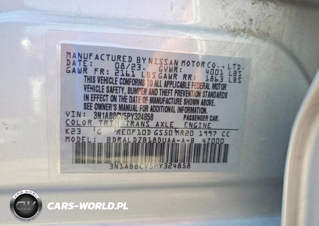 2023 Nissan Sentra Sv VIN:3N1AB8CV5PY324858 - 12
