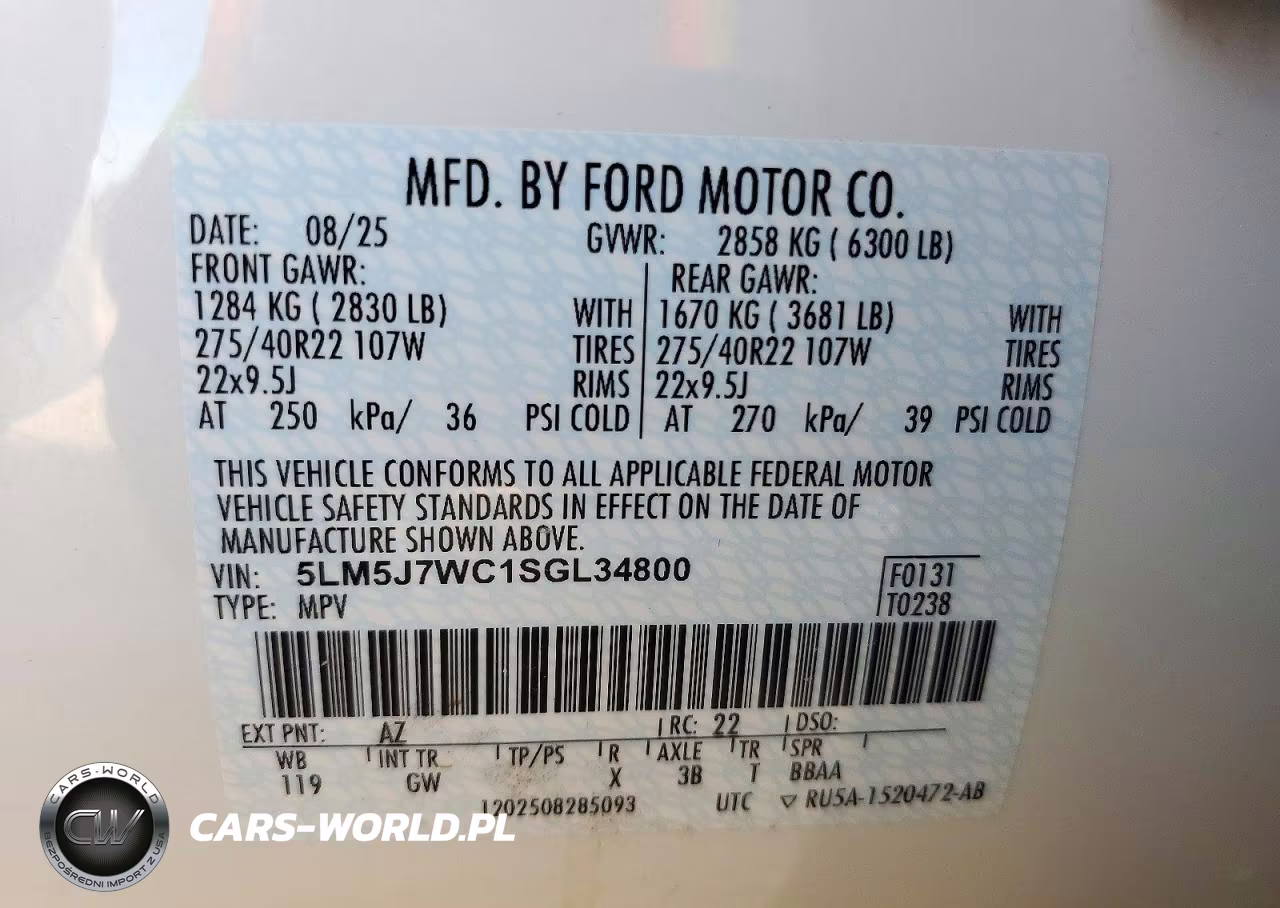 2025 Lincoln Aviator Reserve VIN:5LM5J7WC1SGL34800 - 13