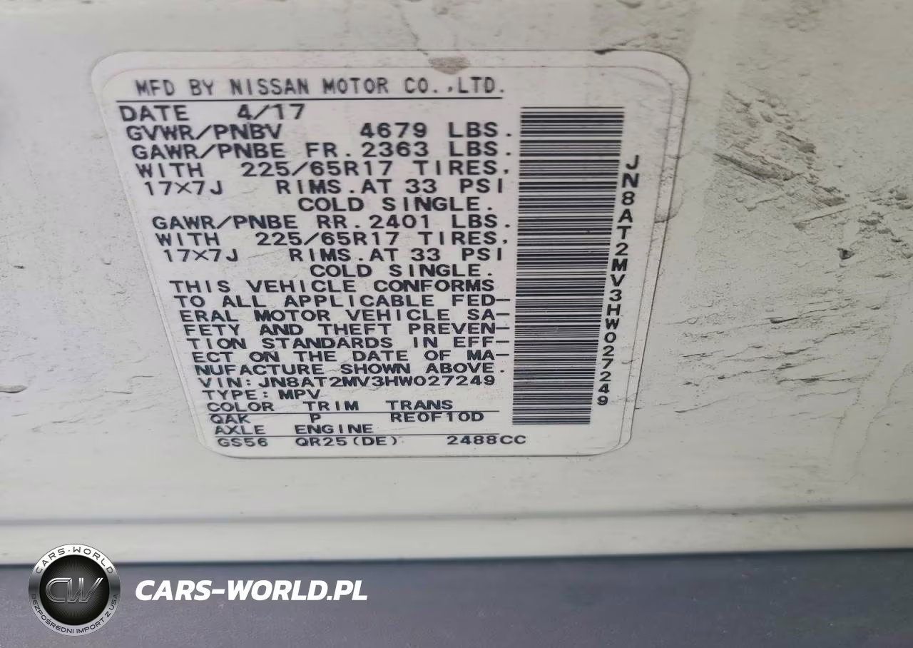 2017 Nissan Rogue Sv VIN:JN8AT2MV3HW027249 - 13