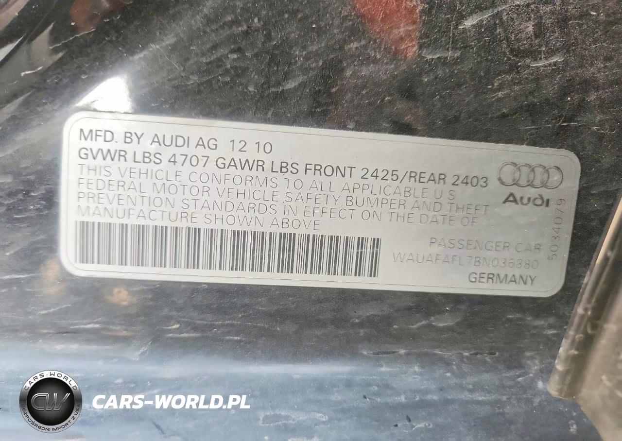 2011 Audi A4 Premium VIN:WAUAFAFL7BN036880 - 12