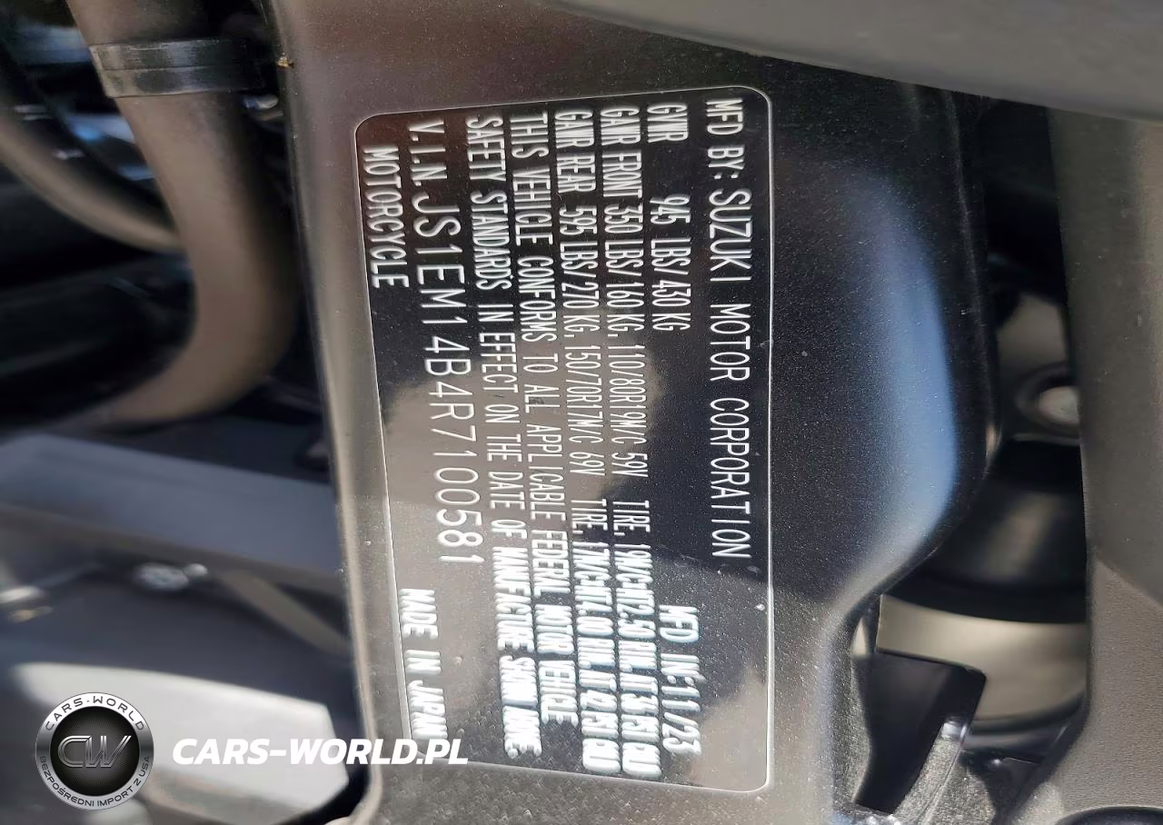 2024 Suzuki Dl800 Rq VIN:JS1EM14B4R7100581 - 9