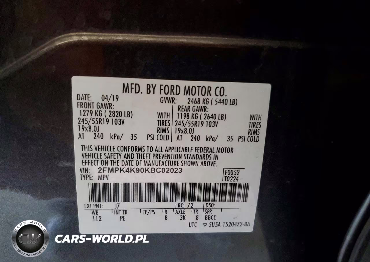 2019 Ford Edge Titanium VIN:2FMPK4K90KBC02023 - 13