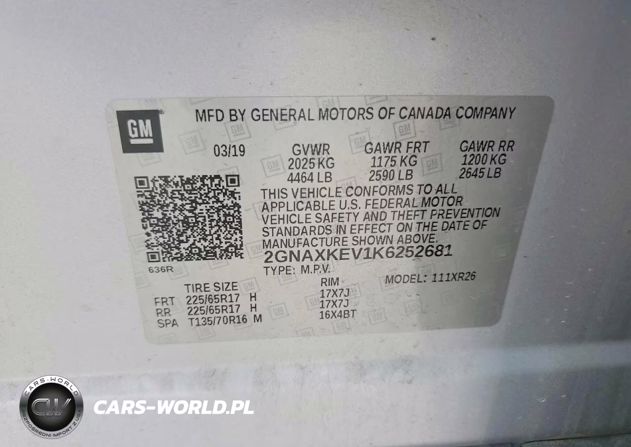 2019 Chevrolet Equinox Lt VIN:2GNAXKEV1K6252681 - 13
