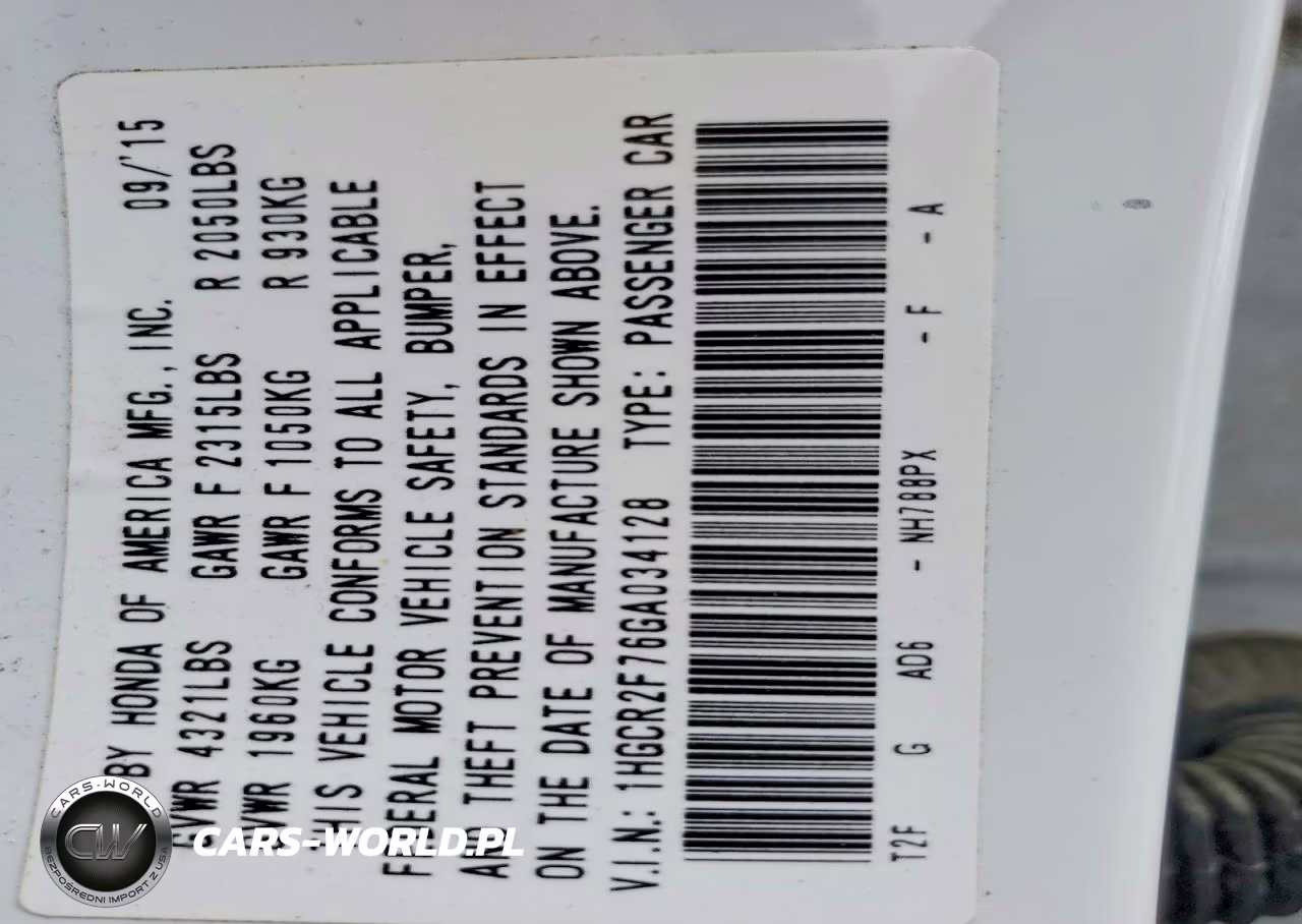 2016 Honda Accord Ex VIN:1HGCR2F76GA034128 - 12