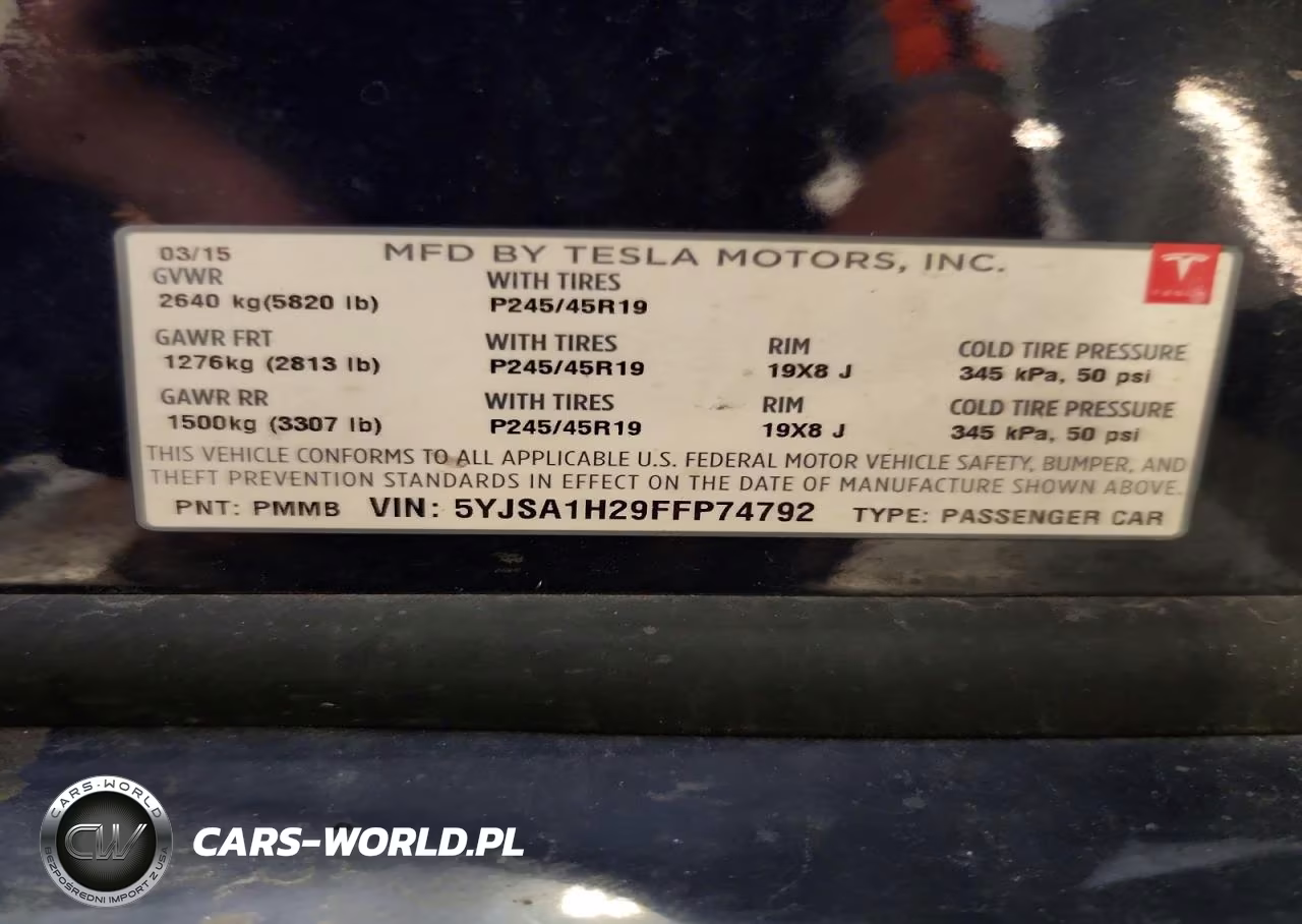 2015 Tesla Model S 85D VIN:5YJSA1H29FFP74792 - 12