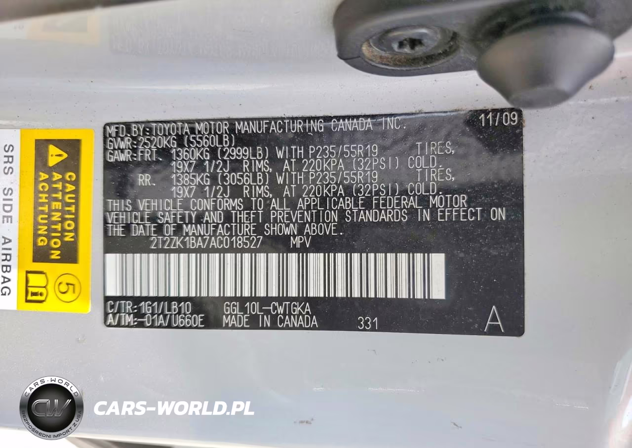 2010 Lexus Rx 350 VIN:2T2ZK1BA7AC018527 - 13