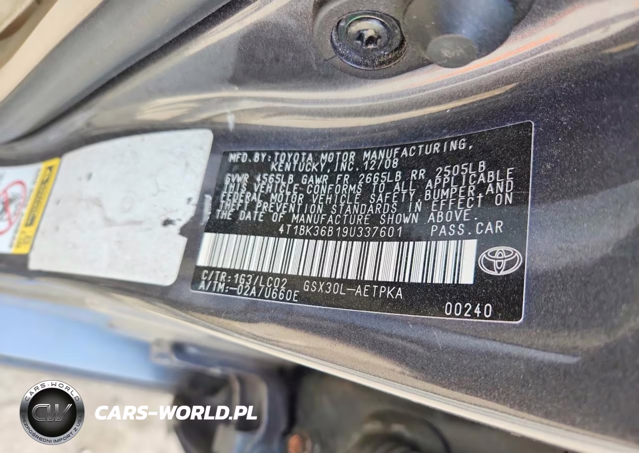 2009 Toyota Avalon Limited VIN:4T1BK36B19U337601 - 12