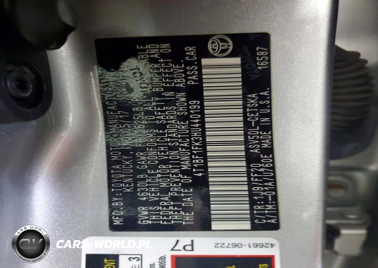 2017 Toyota Camry Se VIN:4T1BF1FK3HU440199 - 12