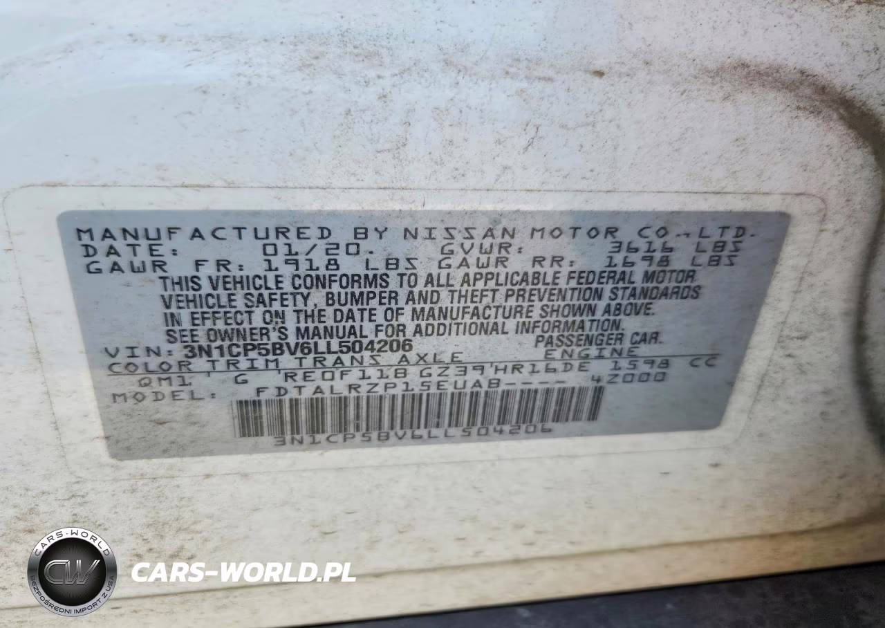 2020 Nissan Kicks S VIN:3N1CP5BV6LL504206 - 13