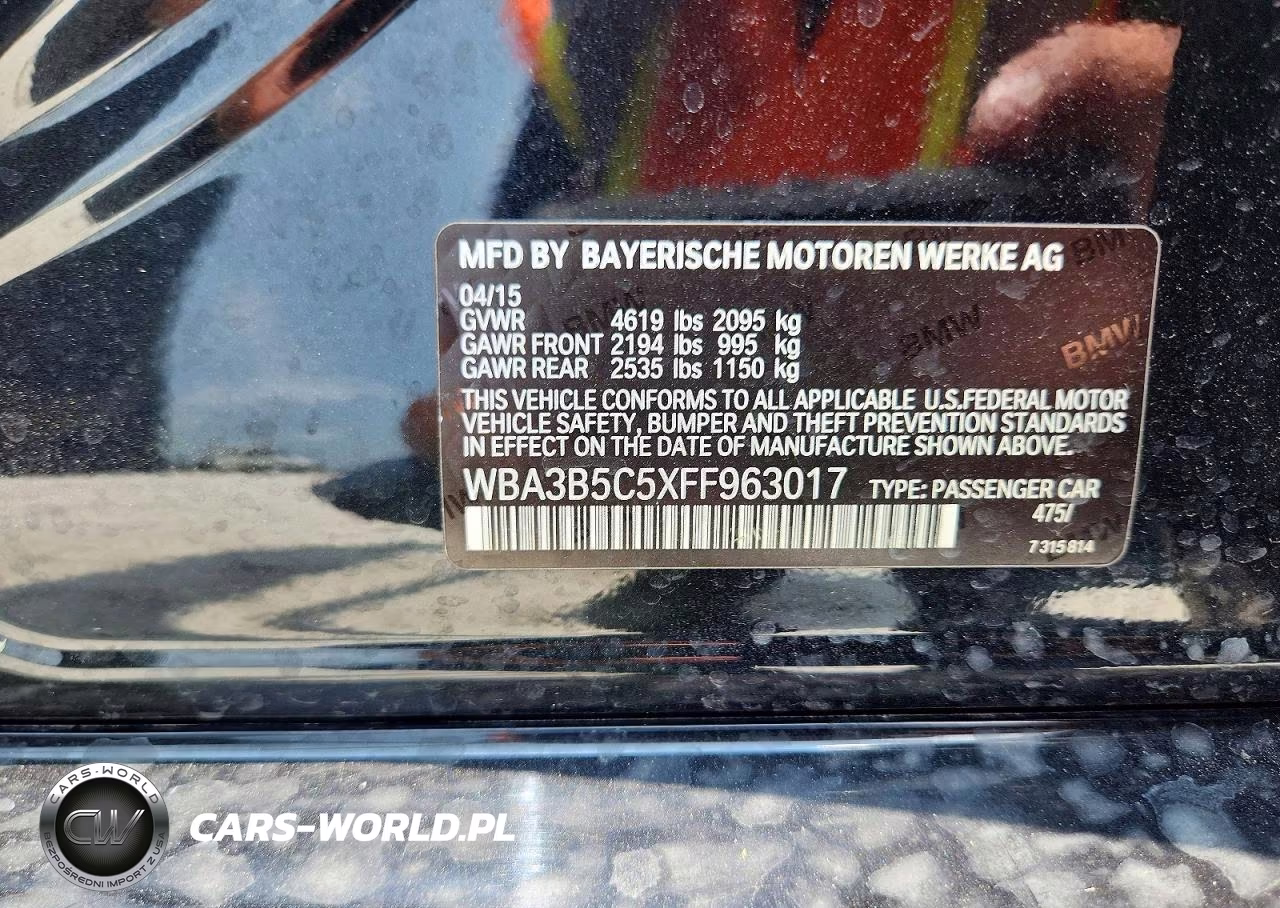 2015 BMW 328 Xi Sulev VIN:WBA3B5C5XFF963017 - 12