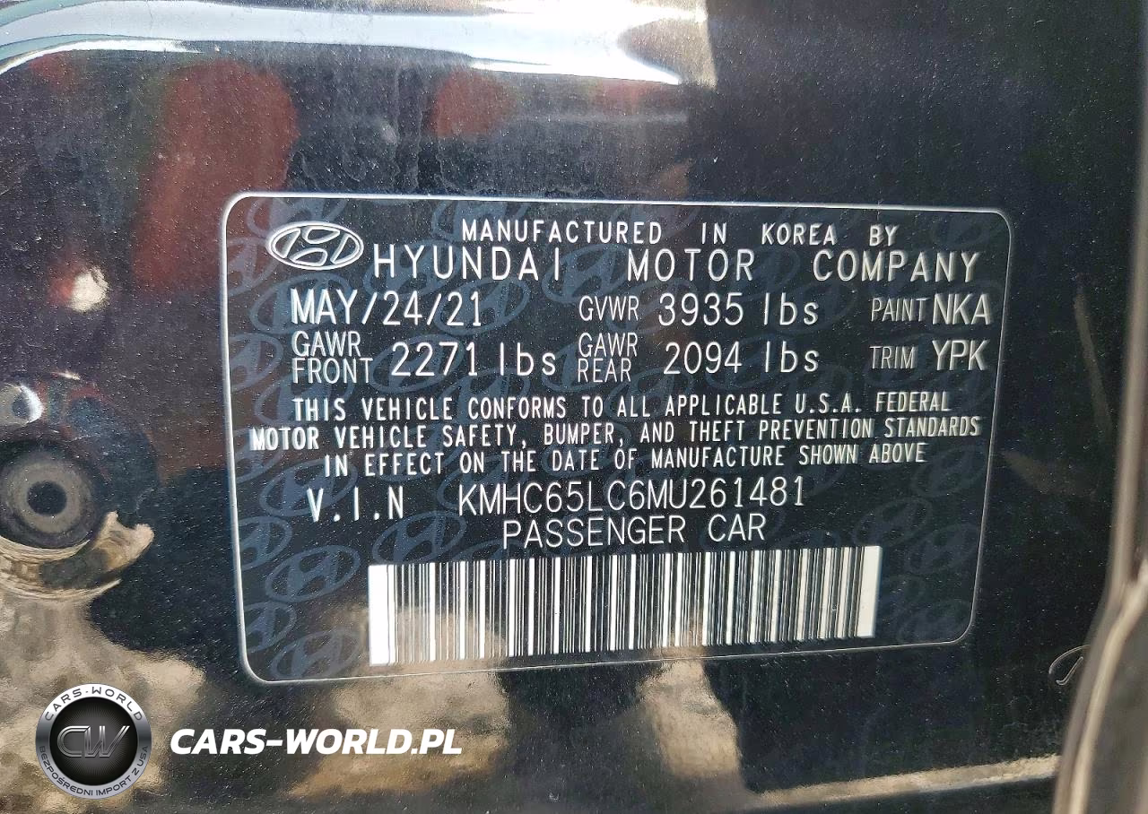 2021 Hyundai Ioniq Blue VIN:KMHC65LC6MU261481 - 12