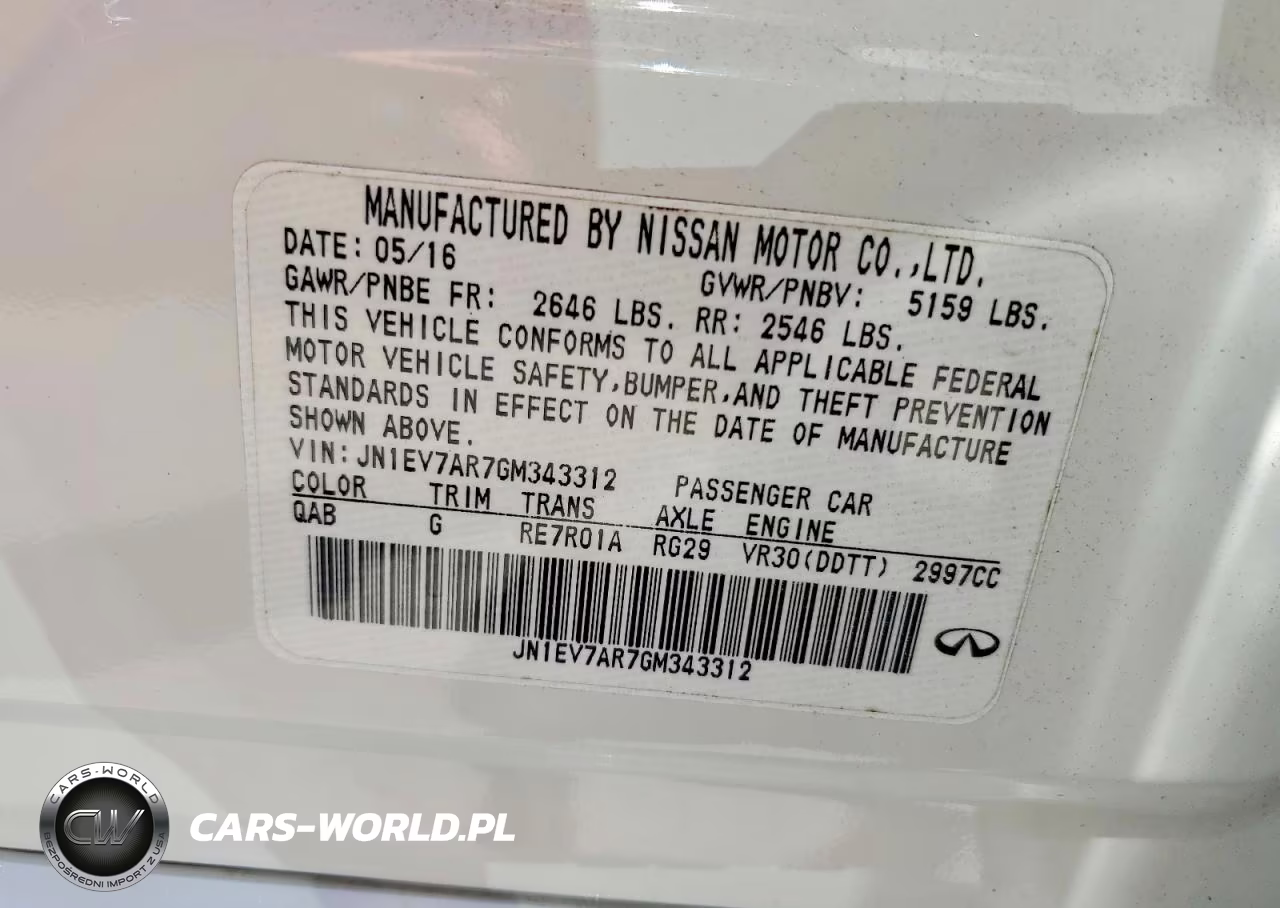2016 Infiniti Q50 3.0T Premium VIN:JN1EV7AR7GM343312 - 12