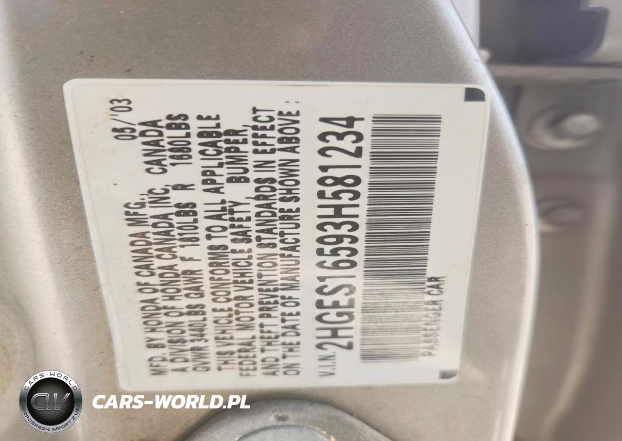 2003 Honda Civic Lx VIN:2HGES16593H581234 - 12