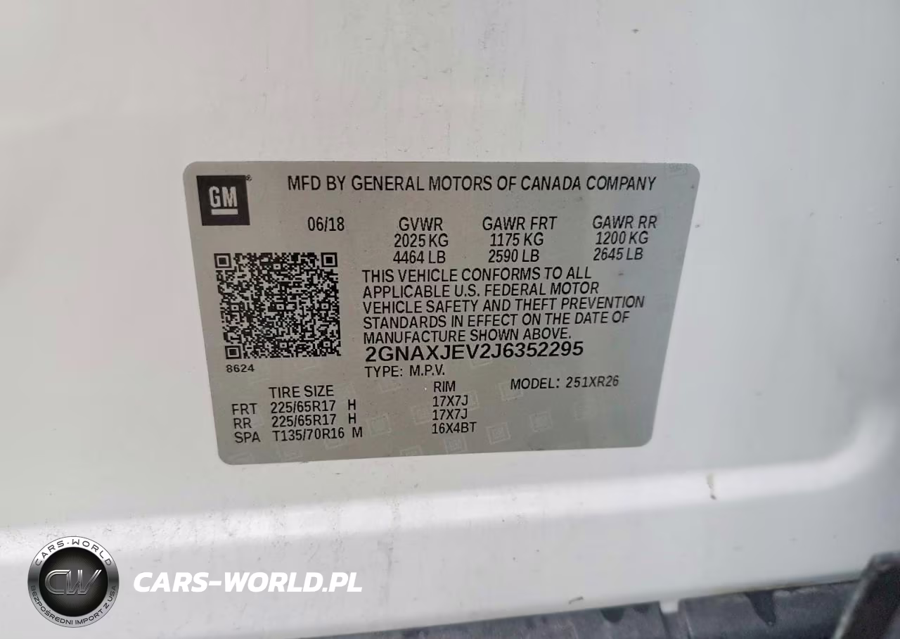 2018 CHEVROLET EQUINOX LT VIN:2GNAXJEV2J6352295 - 13