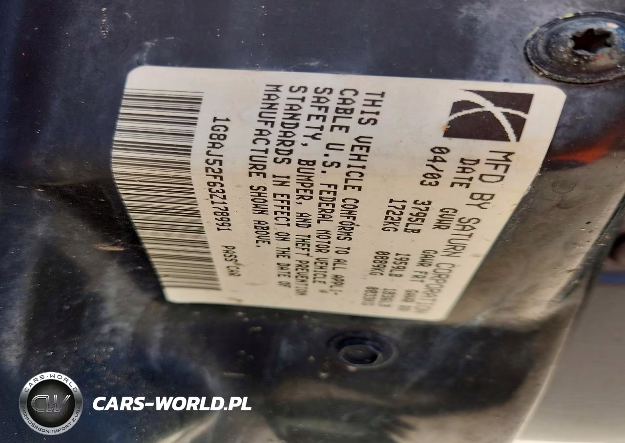 2003 Saturn Ion Level 2 VIN:1G8AJ52F63Z178991 - 12