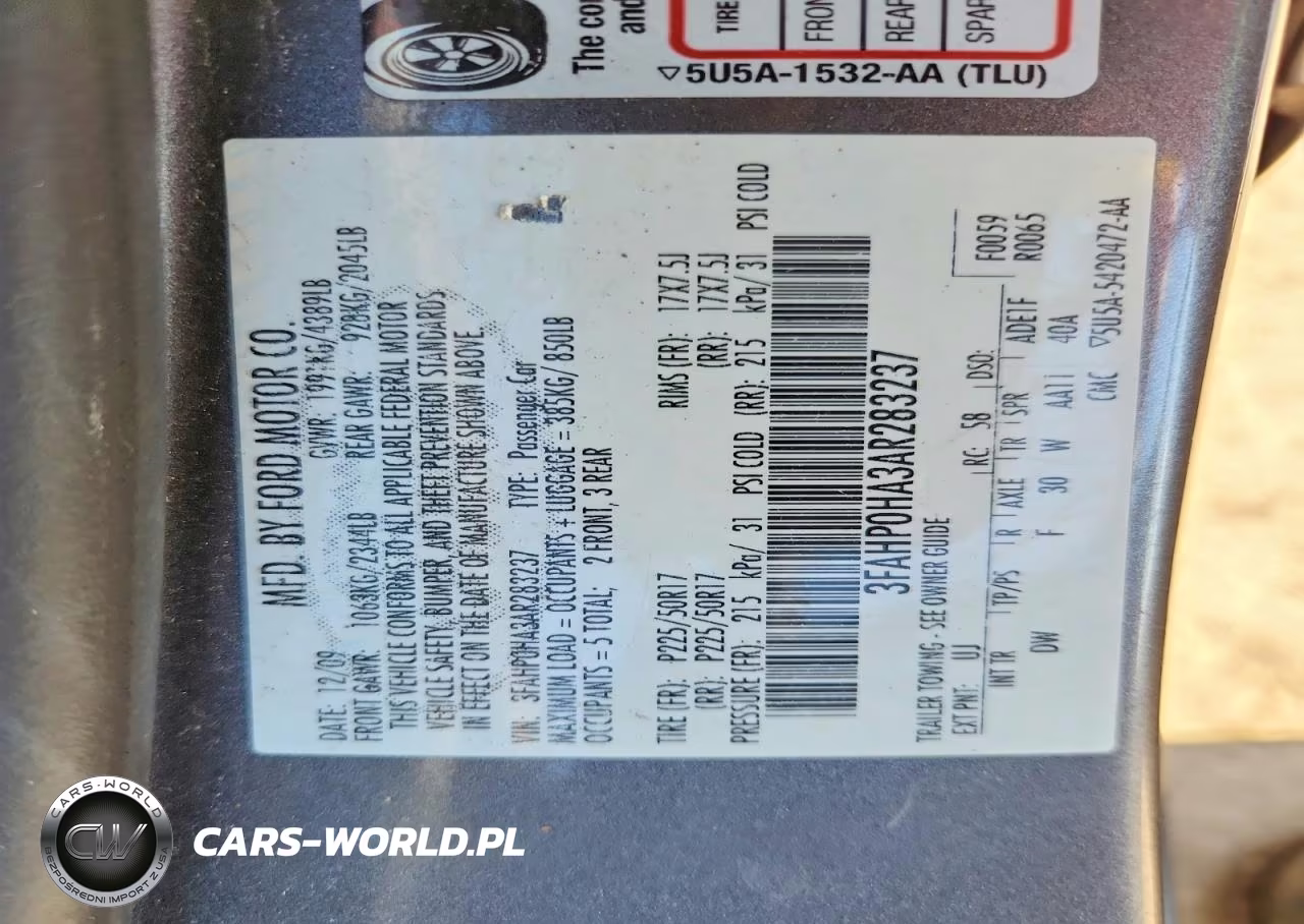 2010 Ford Fusion Se VIN:3FAHP0HA3AR283237 - 12