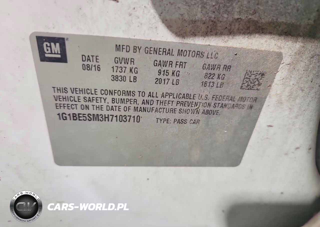 2017 Chevrolet Cruze Lt VIN:1G1BE5SM3H7103710 - 12