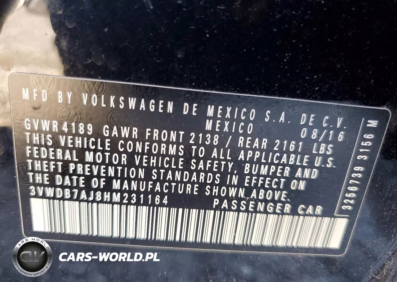 2017 Volkswagen Jetta Se VIN:3VWDB7AJ8HM231164 - 12