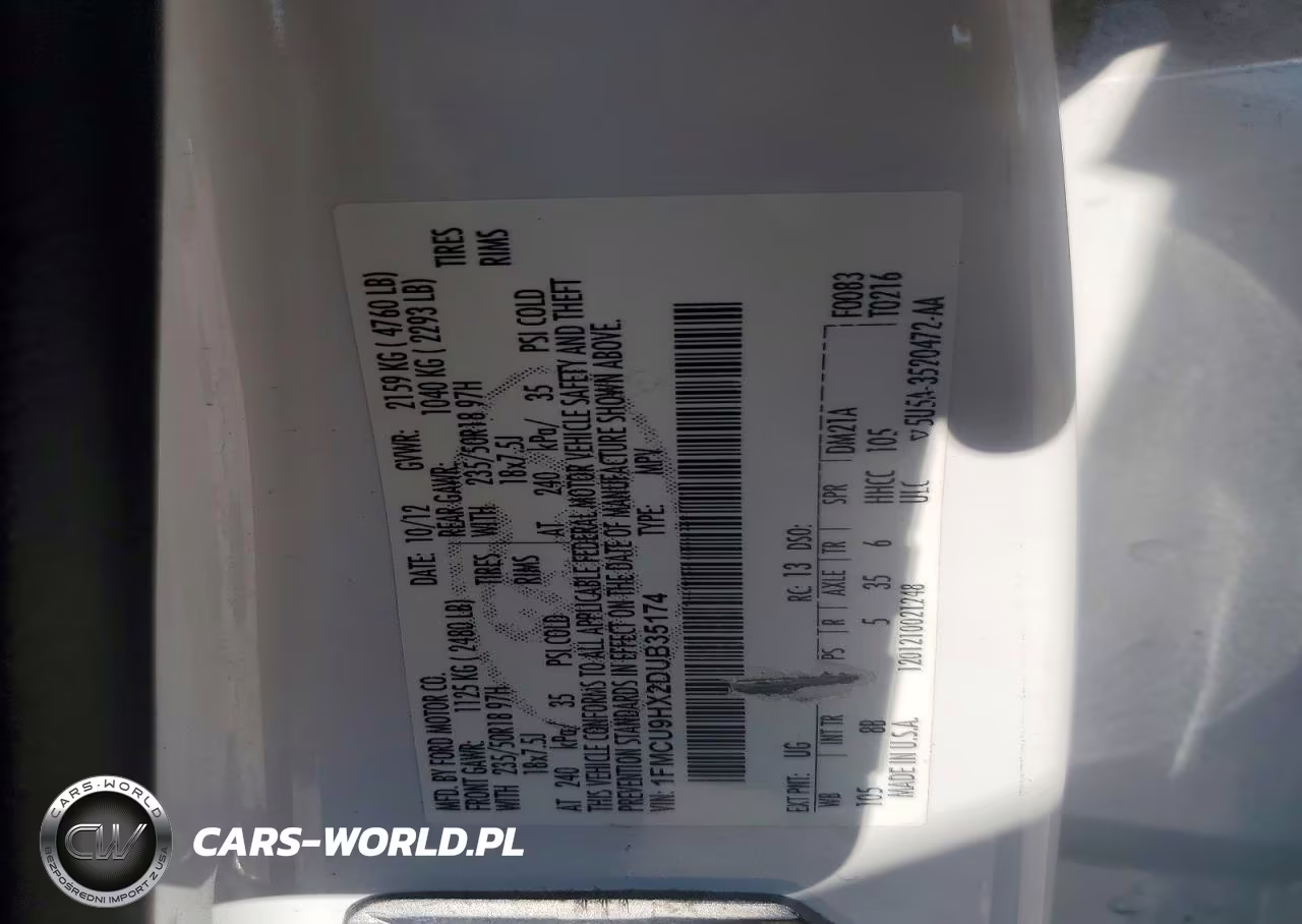 2013 Ford Escape Sel VIN:1FMCU9HX2DUB35174 - 12