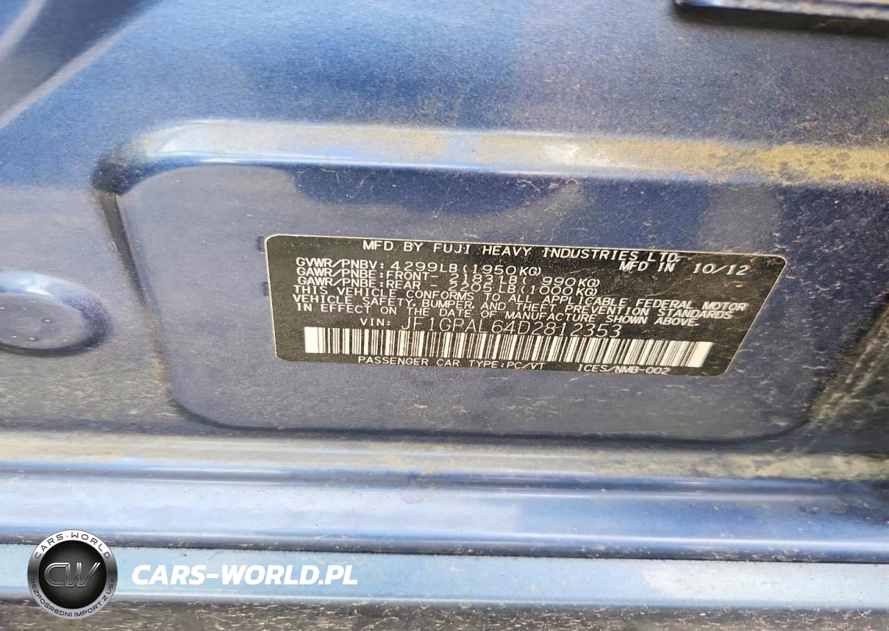 2013 Subaru Impreza Sport Premium VIN:JF1GPAL64D2812353 - 13