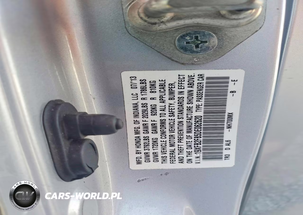 2013 Honda Civic Ex VIN:19XFB2F85DE062620 - 12