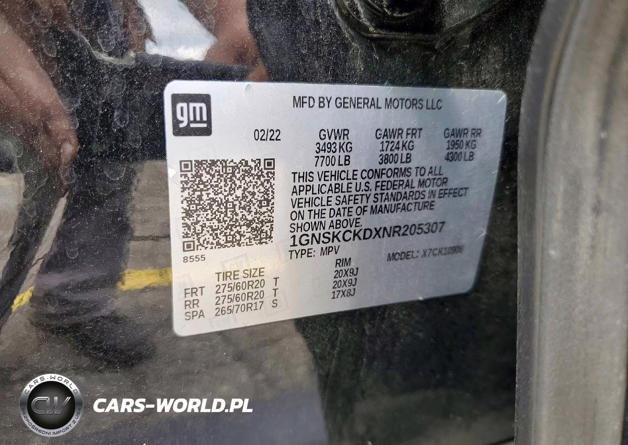 2022 Chevrolet Suburban K1500 Lt VIN:1GNSKCKDXNR205307 - 13