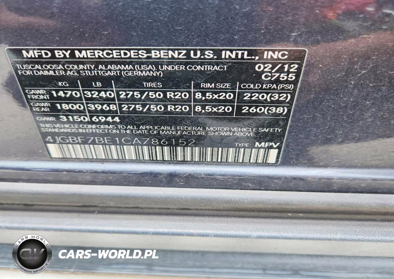 2012 Mercedes-Benz Gl 450 4Matic VIN:4JGBF7BE1CA786152 - 14