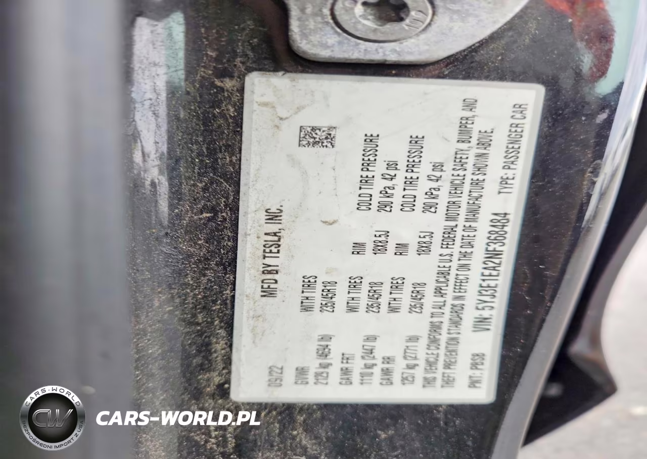 2022 Tesla Model 3 VIN:5YJ3E1EA2NF368484 - 12