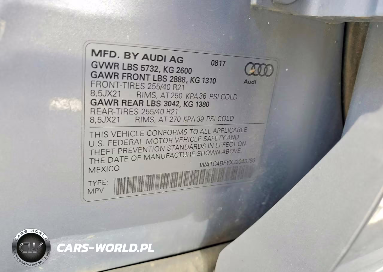 2018 Audi Sq5 VIN:WA1C4BFYXJ2048793 - 13