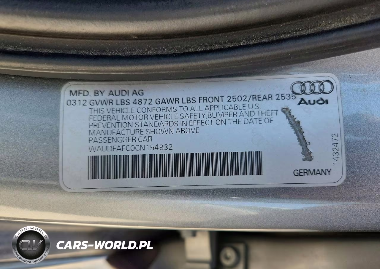 2012 Audi A6 Premium Plus VIN:WAUDFAFC0CN154932 - 12