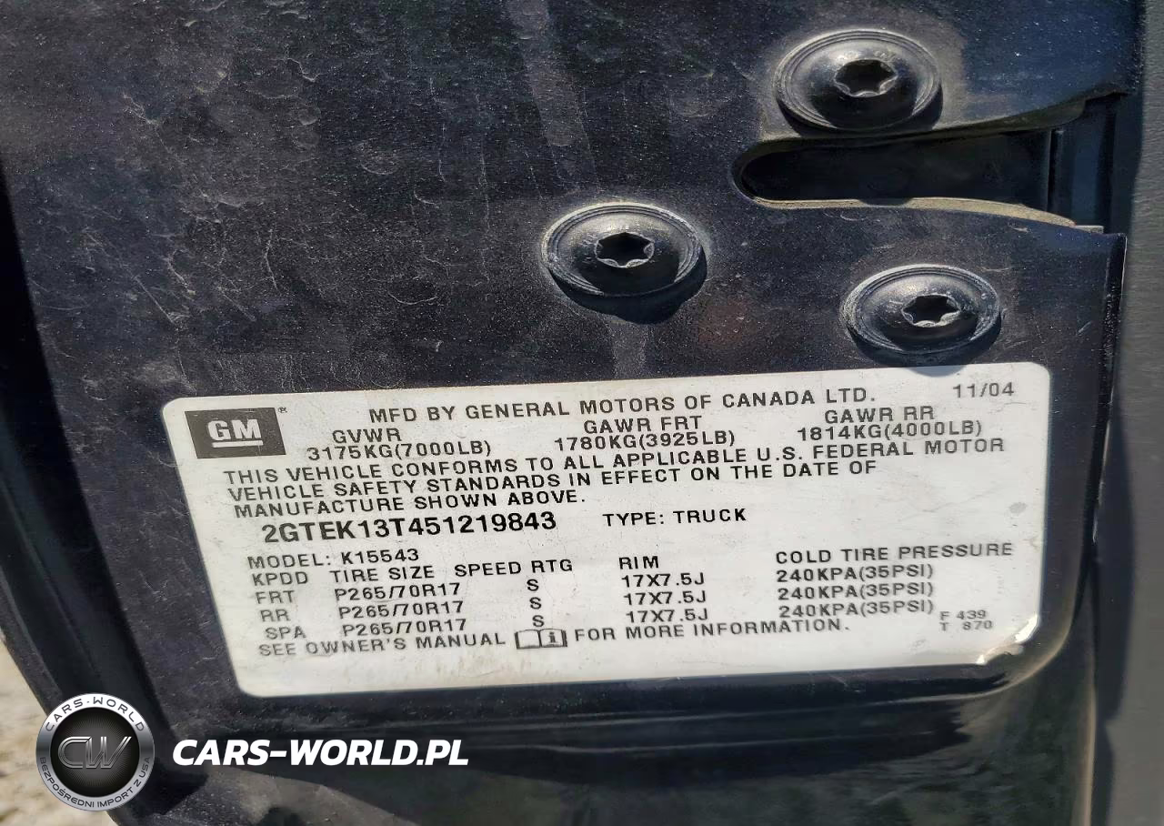 2005 GMC New Sierra K1500 VIN:2GTEK13T451219843 - 12