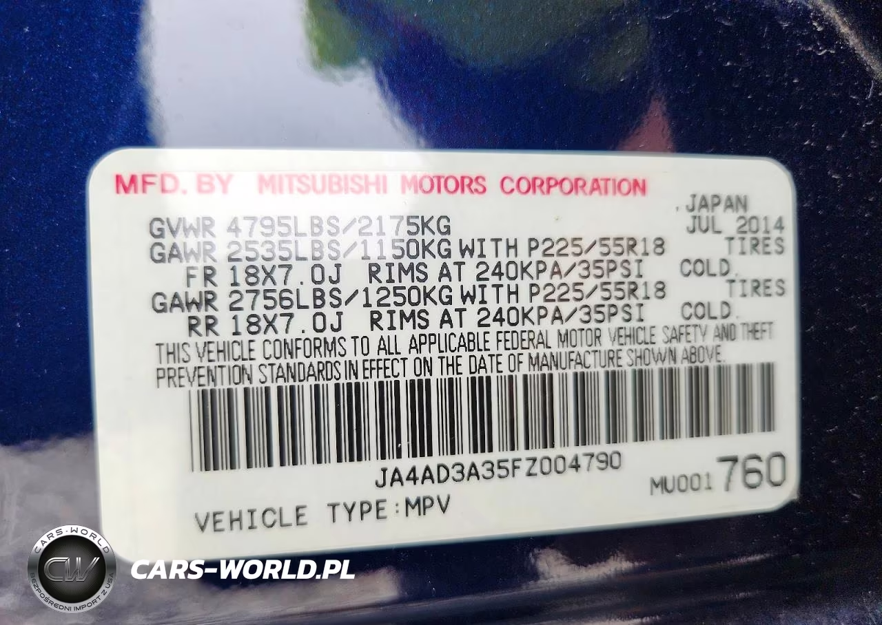 2015 Mitsubishi Outlander Se VIN:JA4AD3A35FZ004790 - 13