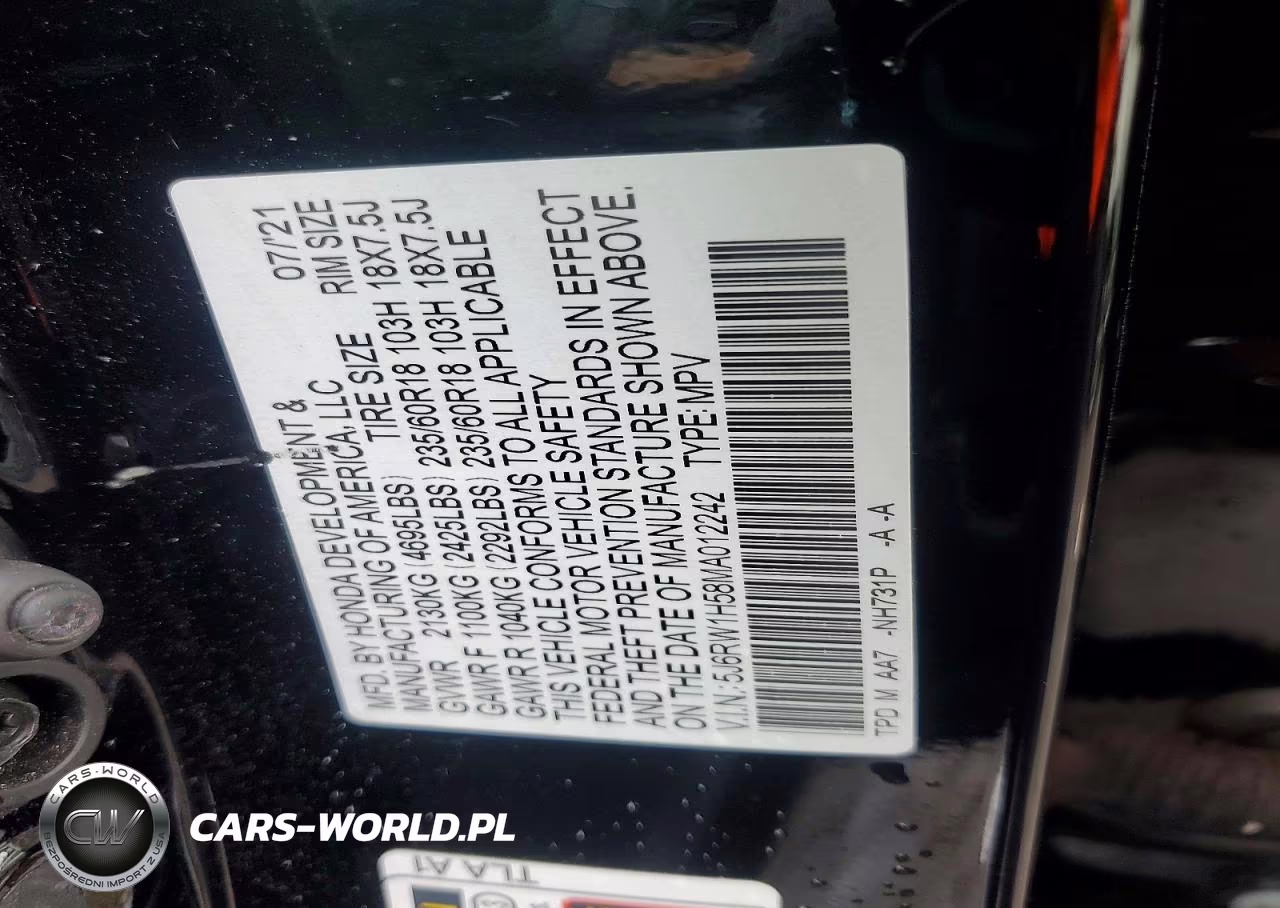 2021 Honda Cr-V Ex VIN:5J6RW1H58MA012242 - 12