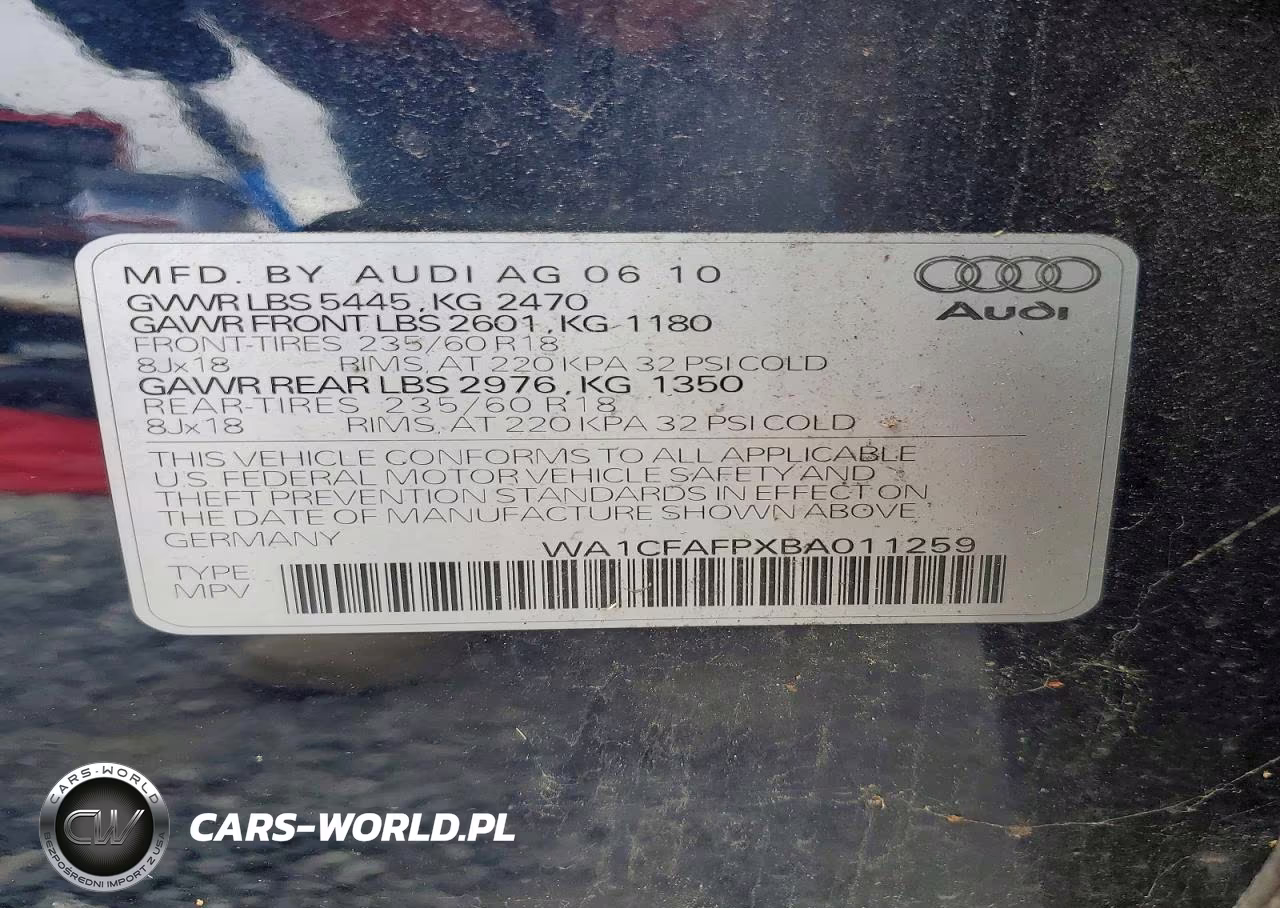 2011 Audi Q5 Premium VIN:WA1CFAFPXBA011259 - 13