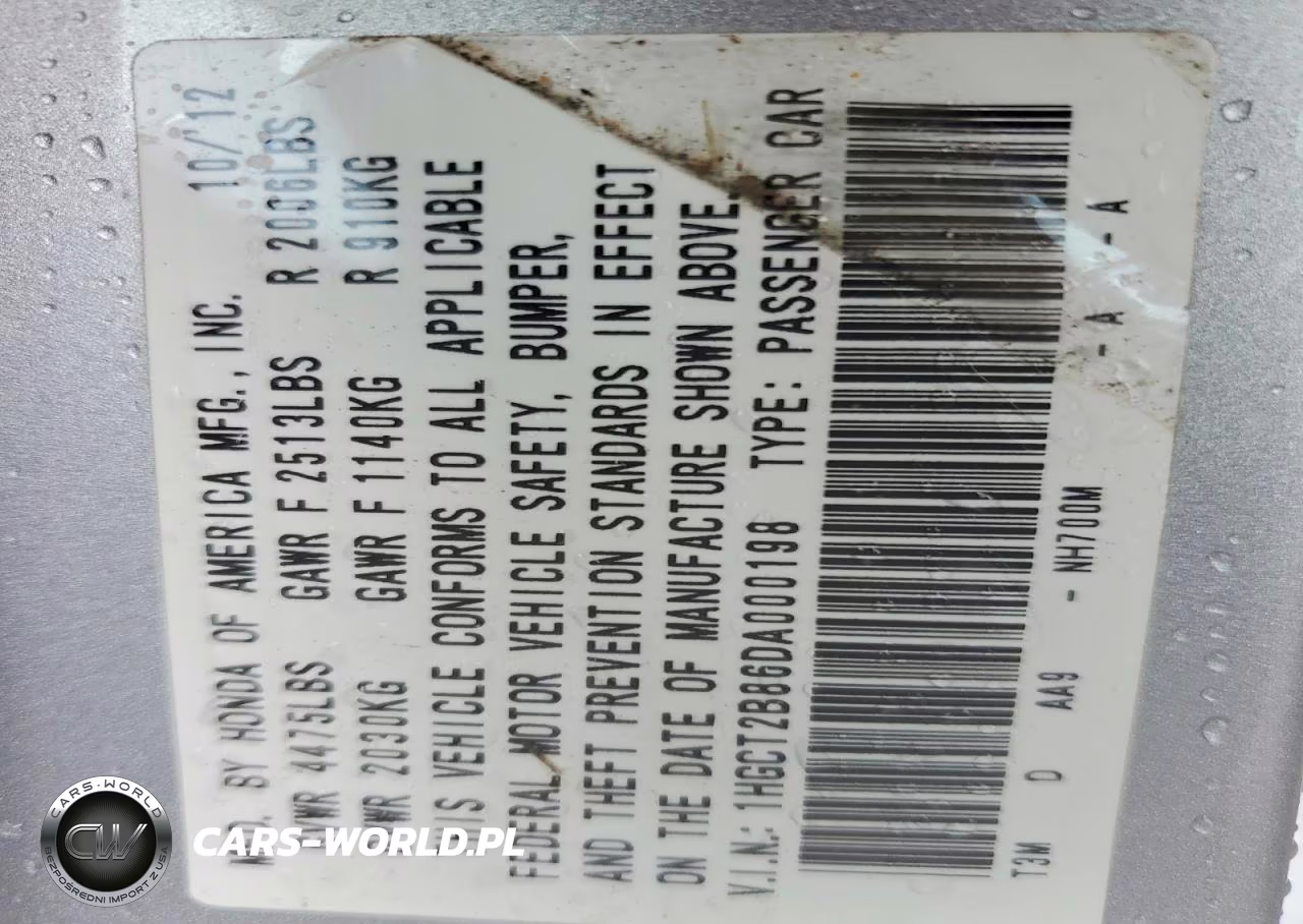 2013 Honda Accord Exl VIN:1HGCT2B86DA000198 - 12