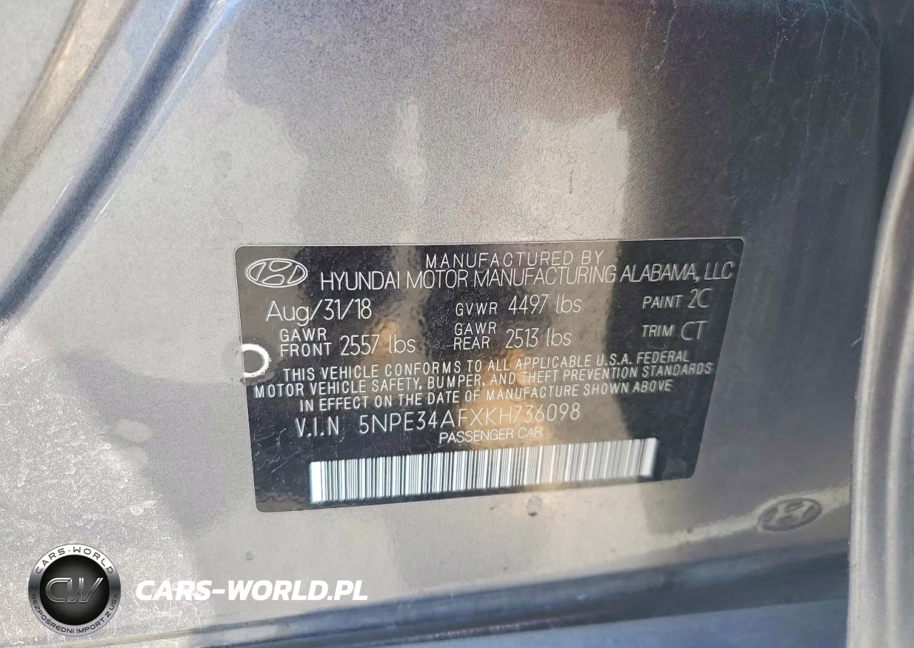 2019 Hyundai Sonata Sel VIN:5NPE34AFXKH736098 - 12
