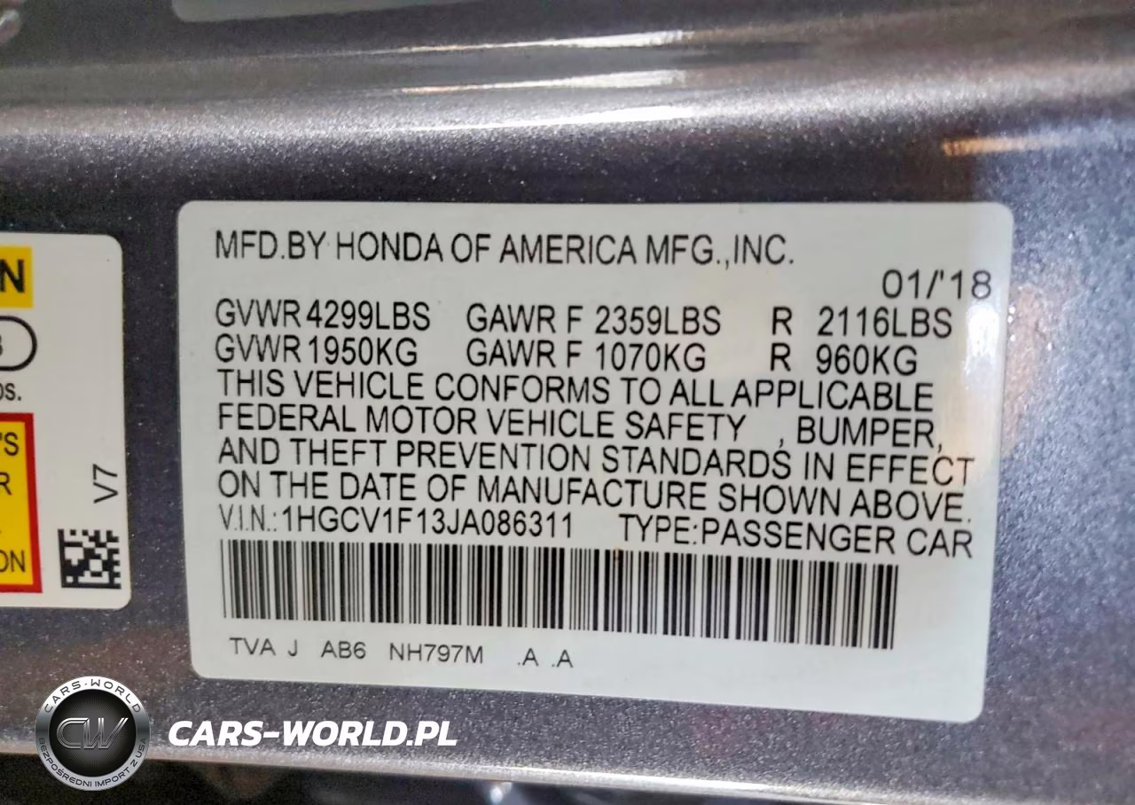 2018 Honda Accord Lx VIN:1HGCV1F13JA086311 - 12