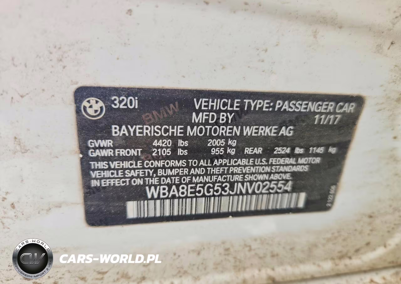 2018 BMW 320 Xi VIN:WBA8E5G53JNV02554 - 13