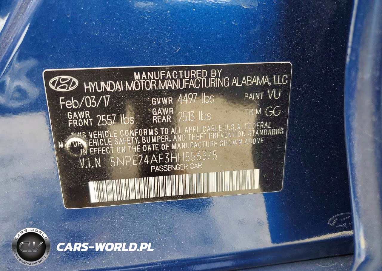 2017 Hyundai Sonata Se VIN:5NPE24AF3HH556375 - 12