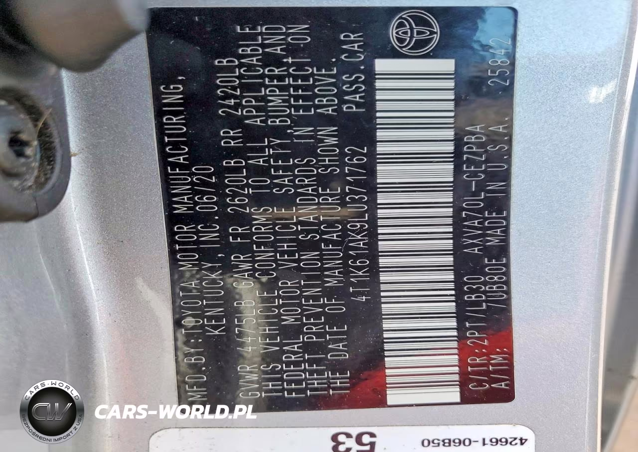 2020 Toyota Camry VIN:4T1K61AK9LU371762 - 13