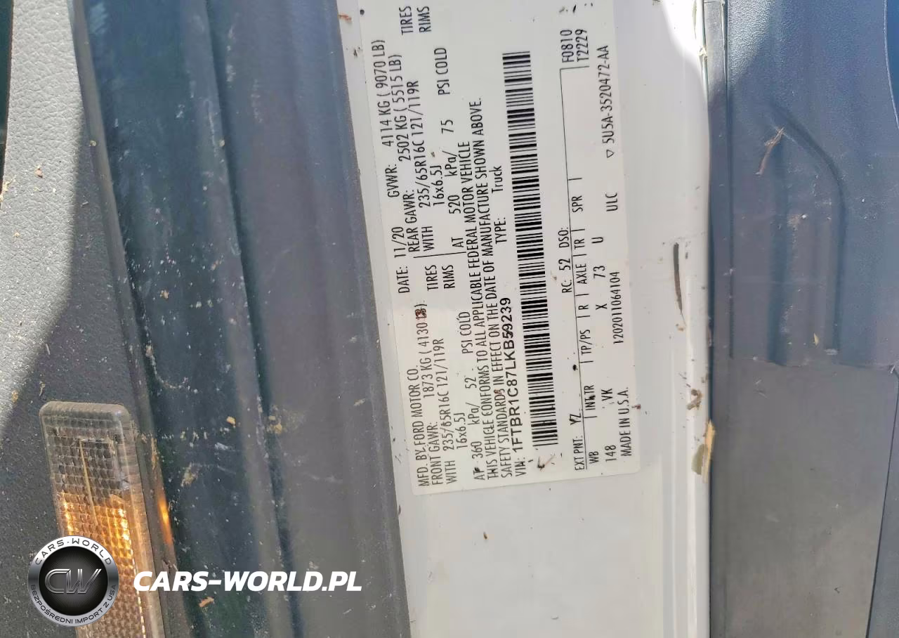 2020 Ford Transit T-250 VIN:1FTBR1C87LKB59239 - 13